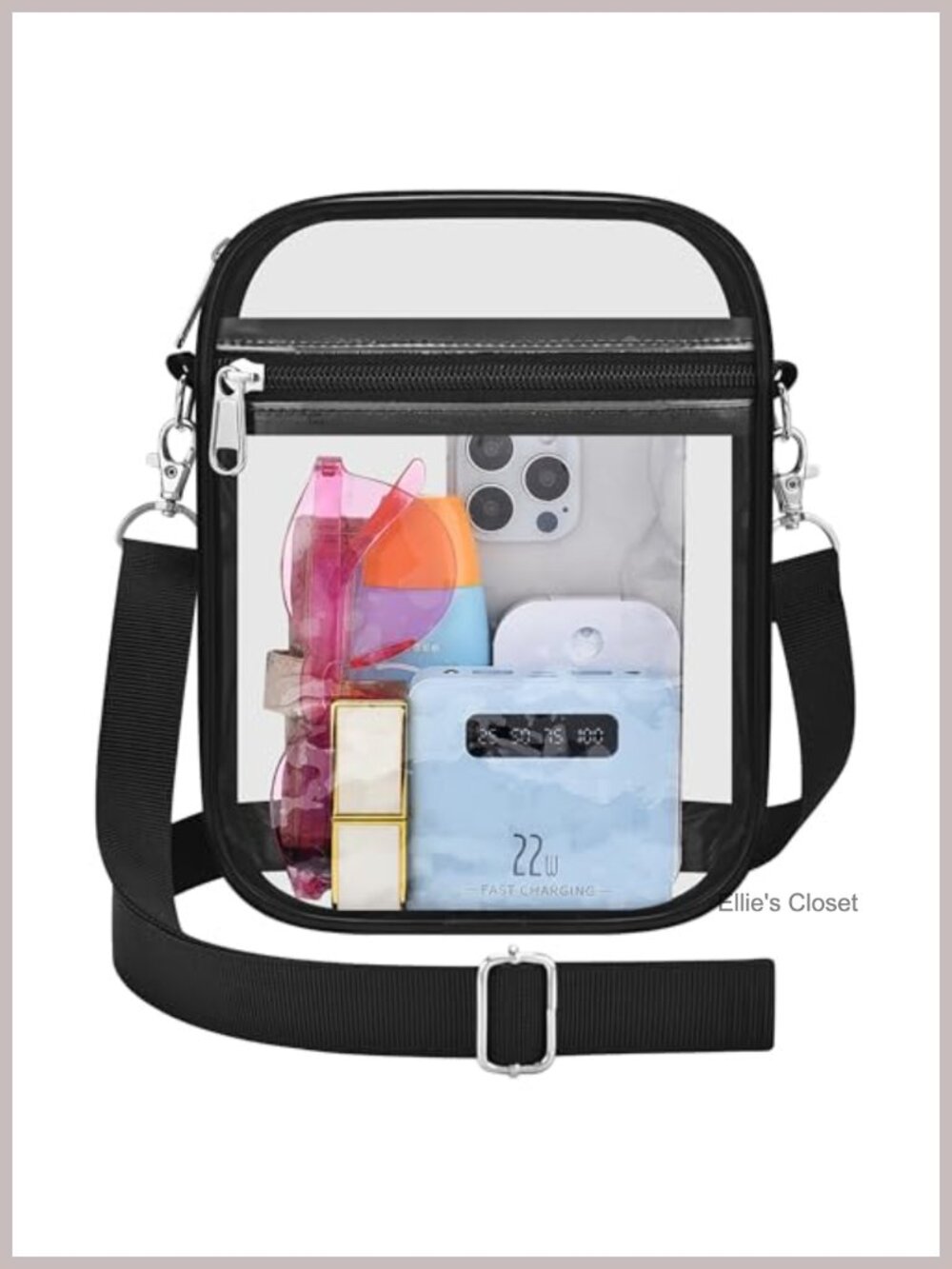 Clear PVC Stadium Approved Hobo Shoulder Bag for Women Events